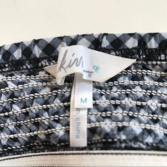 Kirra Black White Checkered Halter Top Summer Sz M - Picture 10 of 12